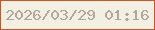 文字の大きさ：4、枠の色：cd5524、背景の色：f2f0e2、文字の色：b4a69a 無料ブログパーツのブログ時計