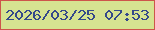 文字の大きさ：2、枠の色：cd554b、背景の色：d6e391、文字の色：35498a 無料ブログパーツのブログ時計