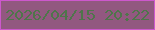 文字の大きさ：4、枠の色：cd58cd、背景の色：925880、文字の色：4f754b 無料ブログパーツのブログ時計