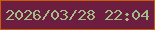 文字の大きさ：3、枠の色：cd5a05、背景の色：6d1e40、文字の色：a3be83 無料ブログパーツのブログ時計