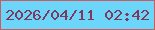 文字の大きさ：1、枠の色：cd5a5d、背景の色：6bd6f9、文字の色：7c3b5c 無料ブログパーツのブログ時計
