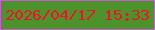 文字の大きさ：4、枠の色：cd5ad5、背景の色：4b932a、文字の色：f2122d 無料ブログパーツのブログ時計