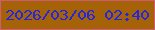 文字の大きさ：5、枠の色：cd5c74、背景の色：a56207、文字の色：2026e4 無料ブログパーツのブログ時計