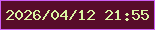 文字の大きさ：3、枠の色：cd5df4、背景の色：580c2a、文字の色：dbf4a3 無料ブログパーツのブログ時計