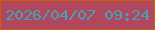 文字の大きさ：2、枠の色：cd5e01、背景の色：b0475f、文字の色：46a1b2 無料ブログパーツのブログ時計