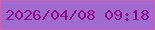 文字の大きさ：5、枠の色：cd62ae、背景の色：9f6bd0、文字の色：92098c 無料ブログパーツのブログ時計