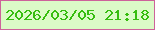 文字の大きさ：2、枠の色：cd639a、背景の色：dbfbc7、文字の色：36bd0f 無料ブログパーツのブログ時計