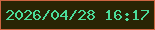 文字の大きさ：5、枠の色：cd6441、背景の色：292404、文字の色：4bdd9a 無料ブログパーツのブログ時計