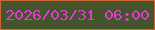 文字の大きさ：4、枠の色：cd6537、背景の色：44552e、文字の色：e43ad0 無料ブログパーツのブログ時計