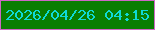 文字の大きさ：1、枠の色：cd67c6、背景の色：097e02、文字の色：0fd9d6 無料ブログパーツのブログ時計