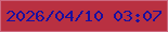 文字の大きさ：2、枠の色：cd6980、背景の色：b93041、文字の色：1a0e9e 無料ブログパーツのブログ時計