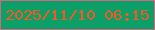 文字の大きさ：3、枠の色：cd6981、背景の色：0c9f68、文字の色：fa5624 無料ブログパーツのブログ時計