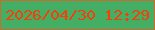 文字の大きさ：1、枠の色：cd6a2e、背景の色：44af64、文字の色：f93d07 無料ブログパーツのブログ時計