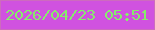文字の大きさ：1、枠の色：cd6bbe、背景の色：d052e0、文字の色：87ec6c 無料ブログパーツのブログ時計