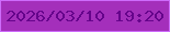 文字の大きさ：4、枠の色：cd6bfb、背景の色：a42fbb、文字の色：65048b 無料ブログパーツのブログ時計