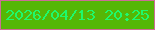 文字の大きさ：1、枠の色：cd6d96、背景の色：55b706、文字の色：1ff96c 無料ブログパーツのブログ時計