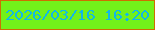 文字の大きさ：1、枠の色：cd6e01、背景の色：72f11a、文字の色：11b8e6 無料ブログパーツのブログ時計