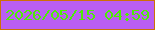 文字の大きさ：1、枠の色：cd7007、背景の色：ba5ef3、文字の色：4dec06 無料ブログパーツのブログ時計