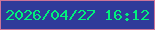 文字の大きさ：4、枠の色：cd7499、背景の色：303b9a、文字の色：01f17c 無料ブログパーツのブログ時計