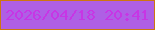 文字の大きさ：1、枠の色：cd7611、背景の色：af5fe5、文字の色：c736e5 無料ブログパーツのブログ時計
