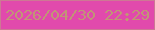 文字の大きさ：2、枠の色：cd7894、背景の色：e14aac、文字の色：c19576 無料ブログパーツのブログ時計