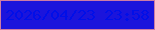 文字の大きさ：4、枠の色：cd7ca5、背景の色：1b14dc、文字の色：010fe8 無料ブログパーツのブログ時計