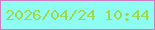 文字の大きさ：3、枠の色：cd7cc2、背景の色：8ffcf1、文字の色：9ed94e 無料ブログパーツのブログ時計