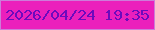 文字の大きさ：3、枠の色：cd7cd9、背景の色：eb20bc、文字の色：6d0abd 無料ブログパーツのブログ時計
