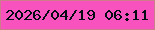 文字の大きさ：2、枠の色：cd7d8a、背景の色：f852bf、文字の色：030b15 無料ブログパーツのブログ時計