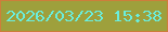 文字の大きさ：1、枠の色：cd7e3b、背景の色：9ea03c、文字の色：6aeedd 無料ブログパーツのブログ時計