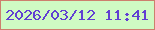 文字の大きさ：1、枠の色：cd7f6d、背景の色：cffac3、文字の色：613fd2 無料ブログパーツのブログ時計