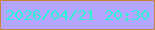 文字の大きさ：4、枠の色：cd8141、背景の色：b4a6fe、文字の色：2defce 無料ブログパーツのブログ時計