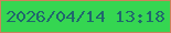 文字の大きさ：1、枠の色：cd815c、背景の色：35d651、文字の色：20676d 無料ブログパーツのブログ時計