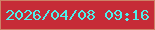 文字の大きさ：1、枠の色：cd8167、背景の色：c62b37、文字の色：4cf0eb 無料ブログパーツのブログ時計