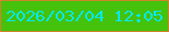 文字の大きさ：2、枠の色：cd842e、背景の色：45c20c、文字の色：04eaf3 無料ブログパーツのブログ時計