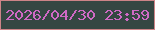 文字の大きさ：1、枠の色：cd8487、背景の色：354742、文字の色：d069c5 無料ブログパーツのブログ時計