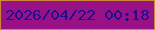 文字の大きさ：2、枠の色：cd8739、背景の色：991186、文字の色：1e0e8a 無料ブログパーツのブログ時計