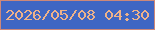 文字の大きさ：5、枠の色：cd8879、背景の色：3f66c3、文字の色：eeb28a 無料ブログパーツのブログ時計