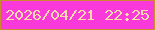 文字の大きさ：5、枠の色：cd892e、背景の色：fa39da、文字の色：f9dca9 無料ブログパーツのブログ時計