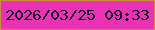 文字の大きさ：1、枠の色：cd8b41、背景の色：eb32b4、文字の色：140526 無料ブログパーツのブログ時計