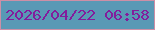 文字の大きさ：2、枠の色：cd8fa6、背景の色：5999b5、文字の色：831c9c 無料ブログパーツのブログ時計