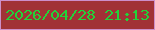 文字の大きさ：2、枠の色：cd8fca、背景の色：a13236、文字の色：22d239 無料ブログパーツのブログ時計