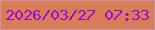 文字の大きさ：3、枠の色：cd93a2、背景の色：d87d55、文字の色：9d07da 無料ブログパーツのブログ時計