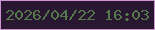 文字の大きさ：4、枠の色：cd95d0、背景の色：291732、文字の色：55774c 無料ブログパーツのブログ時計
