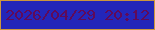 文字の大きさ：1、枠の色：cd973d、背景の色：2426b9、文字の色：600a59 無料ブログパーツのブログ時計