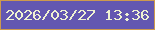 文字の大きさ：2、枠の色：cd9a4e、背景の色：6357b1、文字の色：eff2d2 無料ブログパーツのブログ時計