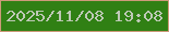 文字の大きさ：3、枠の色：cd9a79、背景の色：308014、文字の色：bec9b6 無料ブログパーツのブログ時計