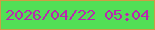 文字の大きさ：1、枠の色：cd9d44、背景の色：52df56、文字の色：b829ae 無料ブログパーツのブログ時計