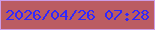 文字の大きさ：2、枠の色：cd9de7、背景の色：bb5c63、文字の色：3127fd 無料ブログパーツのブログ時計