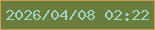 文字の大きさ：5、枠の色：cd9f4f、背景の色：6b7d3c、文字の色：9ed4c4 無料ブログパーツのブログ時計